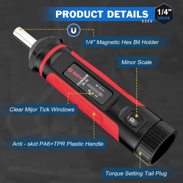 Thumbnail 5 de VANPO Drehmomentschraubendreher 1/4 Zoll 1–6 Nm