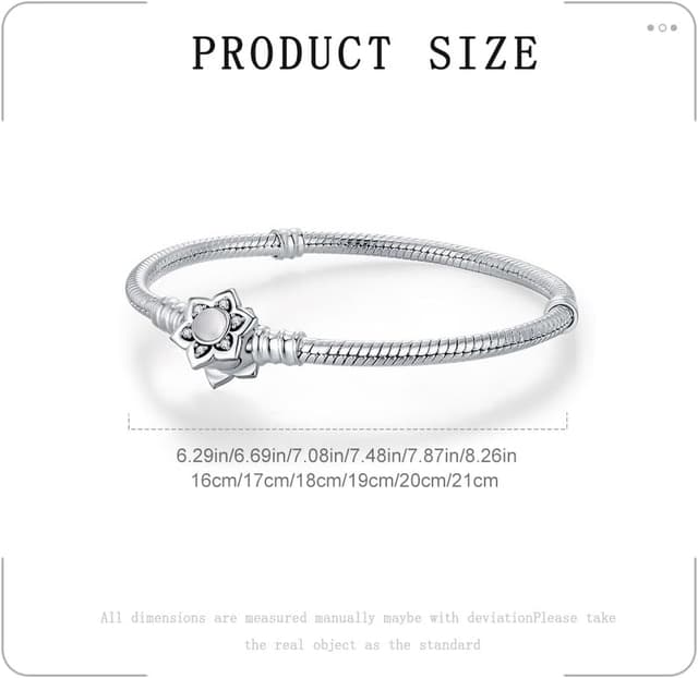 Detalle de BOIGEGU Damen-Armband in Silberoptik mit Herz-Schlangen-Gliedern und Kronen-Charm-Verschluss