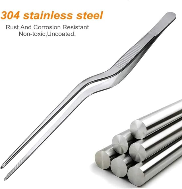 Thumbnail 1 de ABMRO 160mm Stainless Steel Chef Tweezers