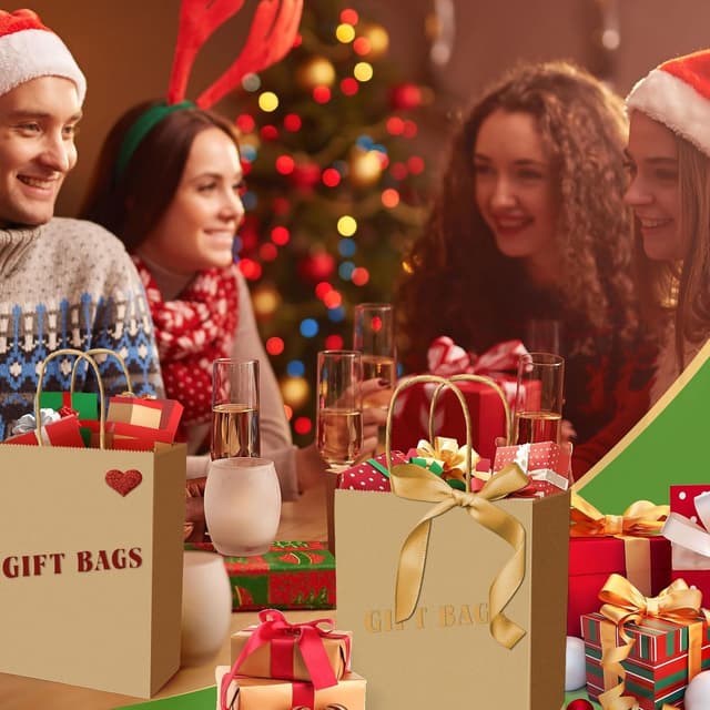 Thumbnail 6 de Gucass 50 Stück Papiertüten mit Henkel Braun