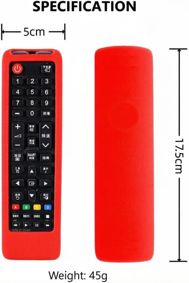 Detalle de Silicone remote cover for Samsung TV remotes (BN59-01175N / BN59-01315B / AA59-00741A / AA59-00786A) – washable anti-slip case with lanyard