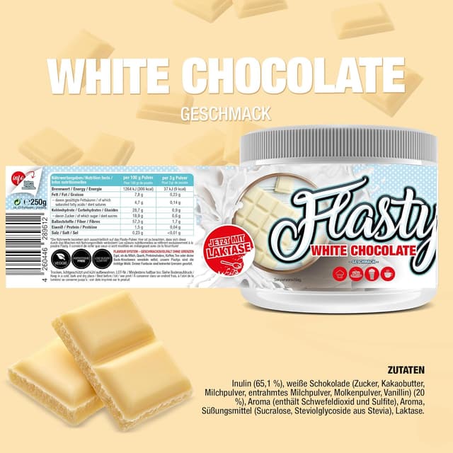 Thumbnail 5 de #sinob Flasty Geschmackspulver Weisse Schokolade 250g đ«