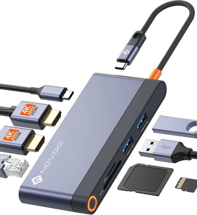 Detalle de NOVOO Docking Station USB C Hub 8-in-1