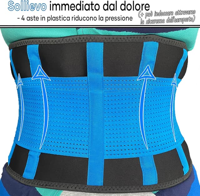 Detalle de MEDiBrace Fascia Lombare elastica con 4 stecche in plastica per supporto schiena e dolore da sciatica