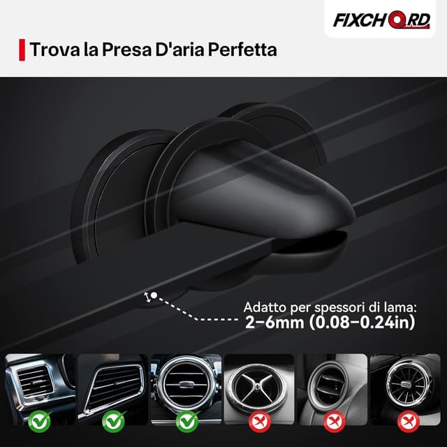 Detalle 2 de Supporto magnetico FIXCHORD per OOONO CO-Driver NO2 (1 pezzo) con magneti integrati