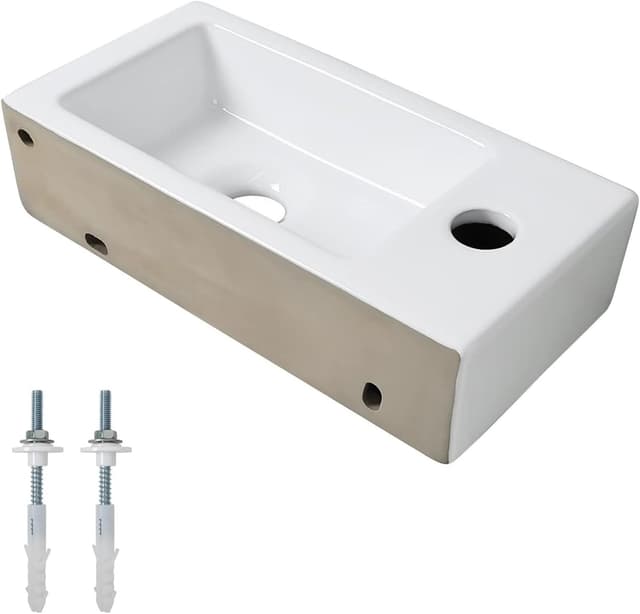 Thumbnail 6 de Ibergrif M41102-L lavabo rettangolare in ceramica bianco, da parete sinistro