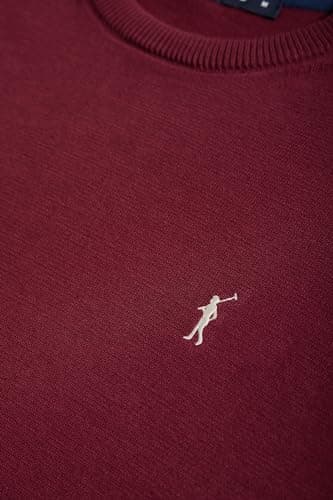 Detalle 2 de Polo Club Polo Club Jersey Básico Burdeos de hombre con cuello redondo y logo bordado