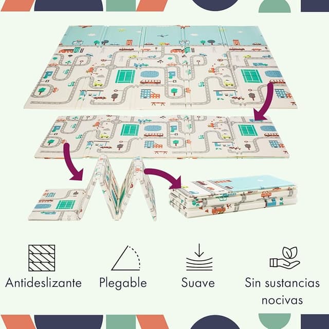 Detalle 2 de Babify Alfombra de Juegos 180×200×1 cm multicolor