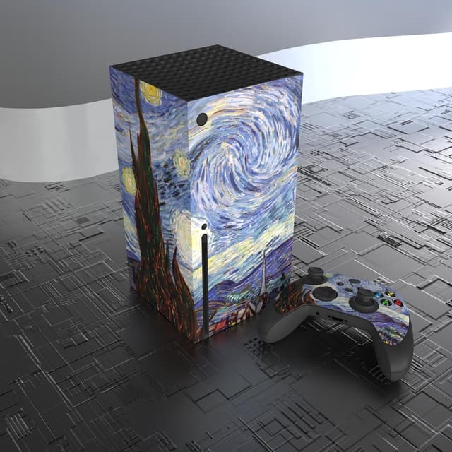 Detalle 2 de playvital The Starry Night Custom Vinyl Skins for Xbox Series X & Controller