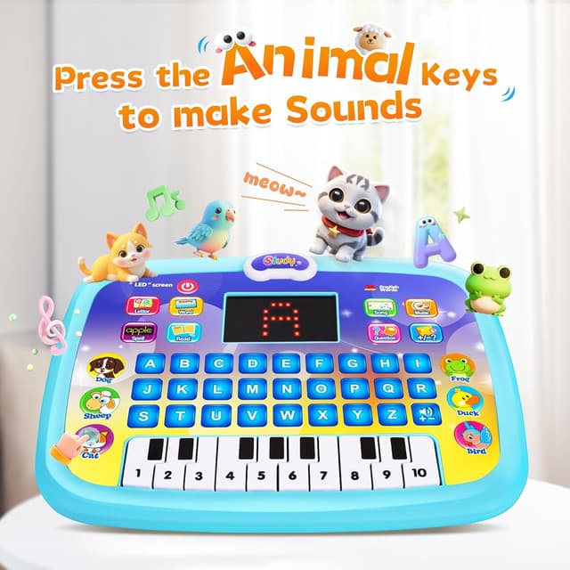 Detalle de Molleyzi Kids Electric Learning Tablet Toy (for ages 1–4) – interactive word, music and learning modes