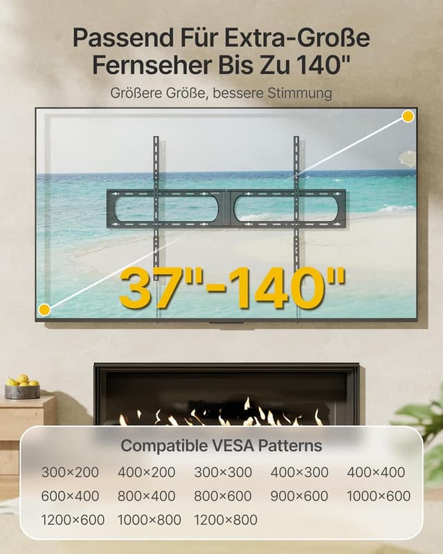 Detalle 2 de monTEK Heavy Duty TV Wandhalterung bis 136 kg