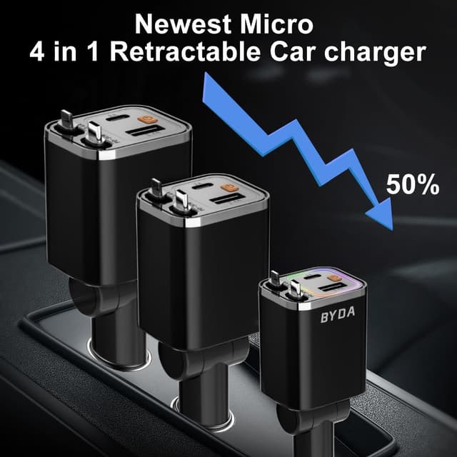 Thumbnail 3 de Caricabatteria auto retrattile 4 in 1 69 W