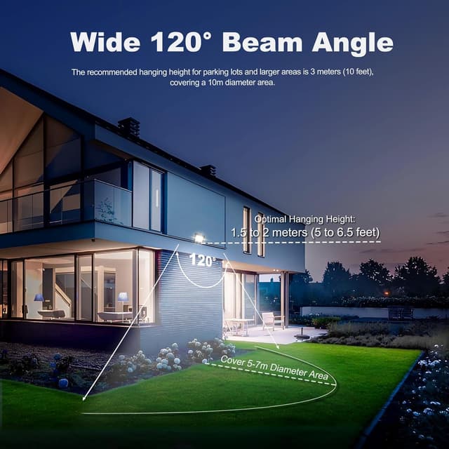 Detalle de Fynokst 2 faretto LED da esterno 10W IP66 6000K 1080lm, sovraluce per giardino, garage e campo sportivo