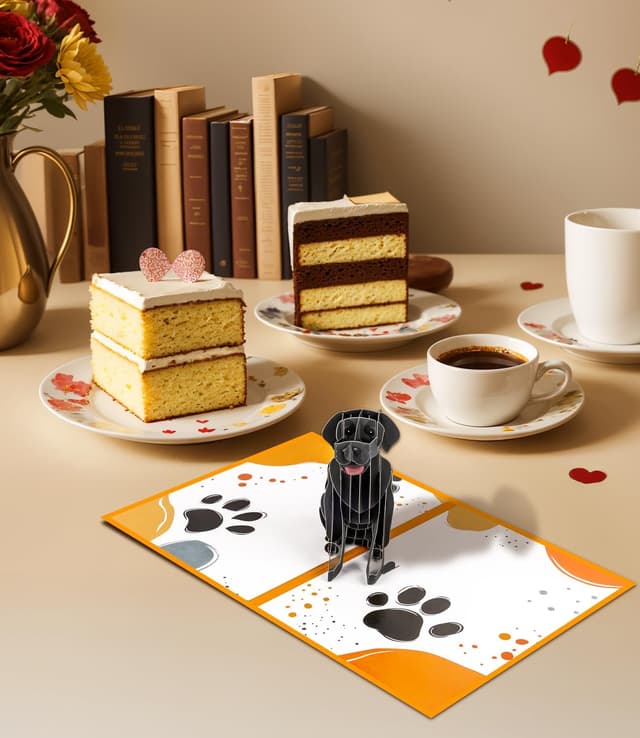 Thumbnail 4 de Labrador 3D Geburtstagskarte schwarz