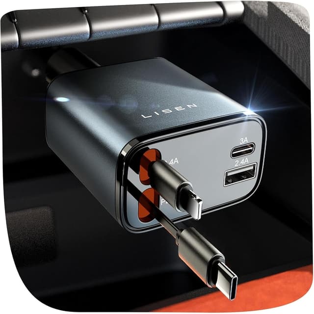 Detalle de LISEN 69W USB-C Car Charger for iPhone and Samsung