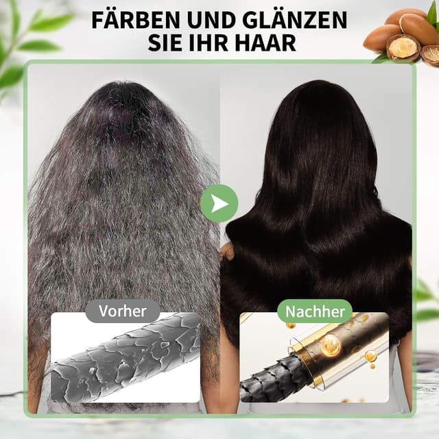 Detalle 2 de Dunkelbraunes Haarfärbeshampoo 3 in 1 400 ml