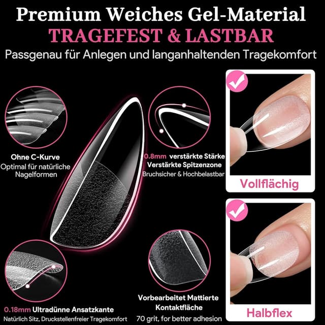 Thumbnail 3 de QIEK Nageltips 510 Stück Mandel