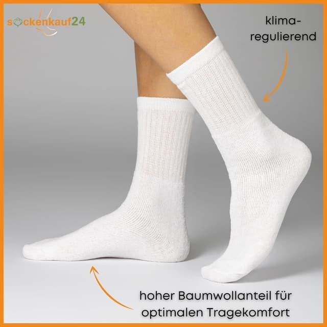 Detalle de 10–20–30 Paar Sportsocken / Tennissocken als Arbeitssocken (Herren & Damen) aus Baumwolle