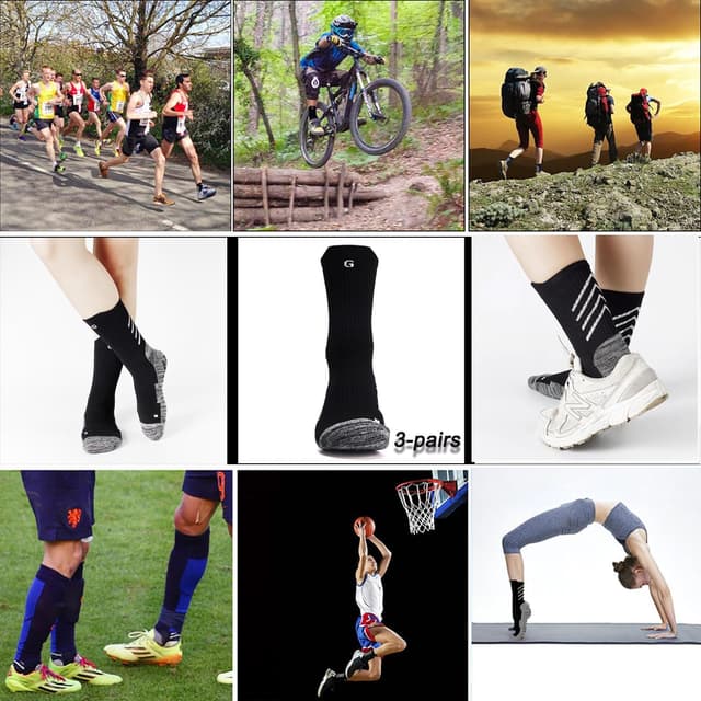 Detalle 2 de Calzini sportivi antiscivolo HIKERHEAVENLAR in cotone con grip (taglie 36-42 e 43-49)