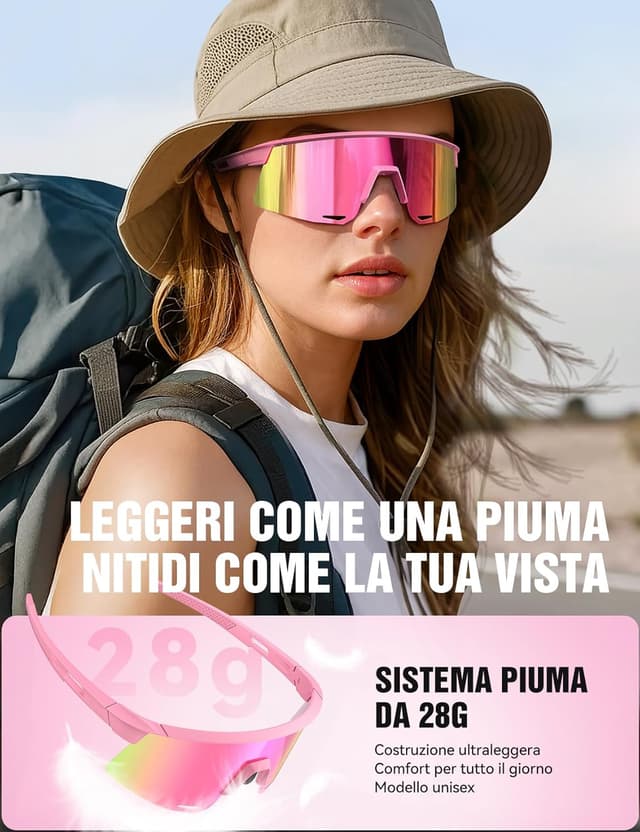 Detalle de JOYROOM occhiali ciclismo TR90 con nasello regolabile, lenti polarizzate TAC e UV400