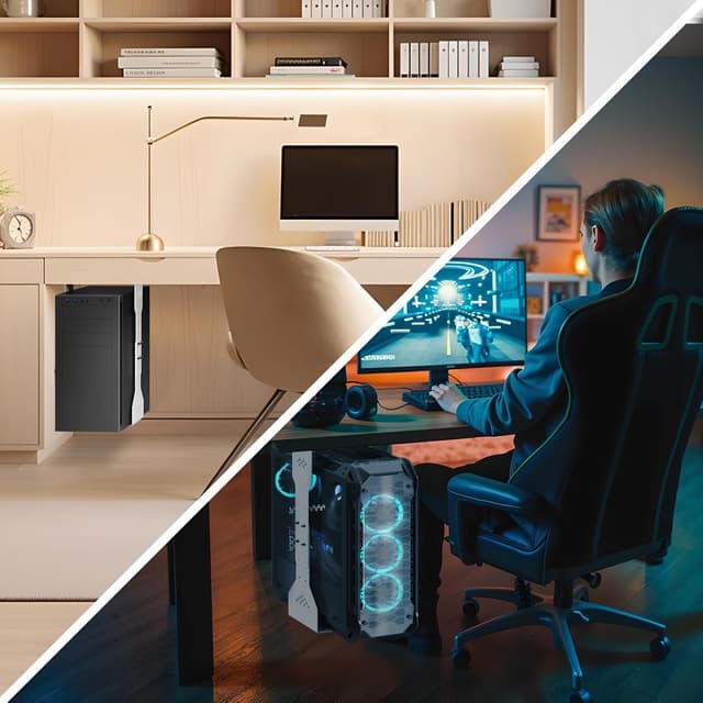 Thumbnail 6 de PUTORSEN PC-Halterung unter dem Schreibtisch – verstellbar bis 340 mm, bis 35 kg, weiß