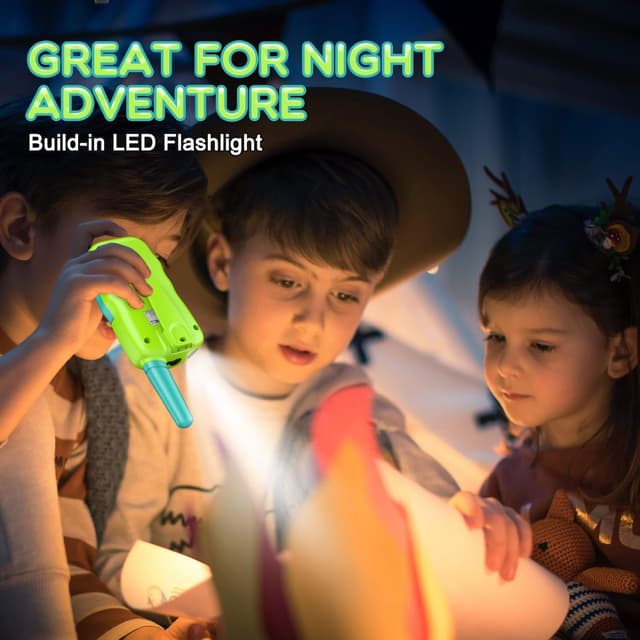 Detalle de Kearui Kinder-Walkie-Talkies (3–12 Jahre) mit 8 Kanälen, VOX & Tastensperre – Grün