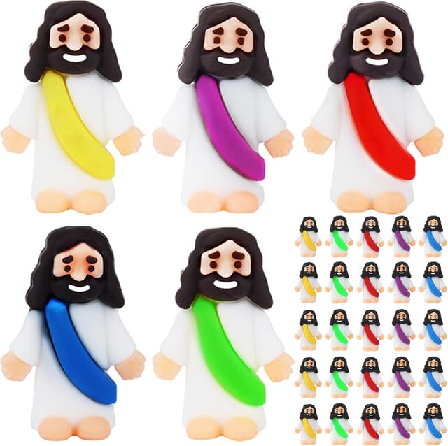 Detalle de URSKYTOUS 25-Pack Mini “Little Jesus” Figurines for Easter Eggs, Sunday School Crafts & Gifts