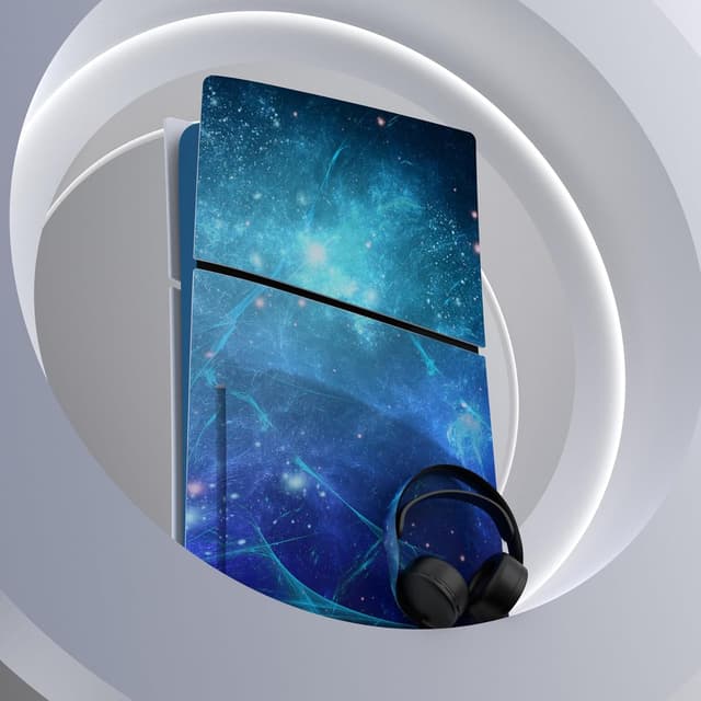 Thumbnail 5 de playvital Full Set Skin Sticker for ps5 Slim Console Disc Edition (The New Smaller Design), Vinyl Skin Decal Cover for ps5 Controller & Headset & Charging Station & Media Remote - Blue Nebula
playvital Full Set Skin Sticker for ps5 Slim Conso…