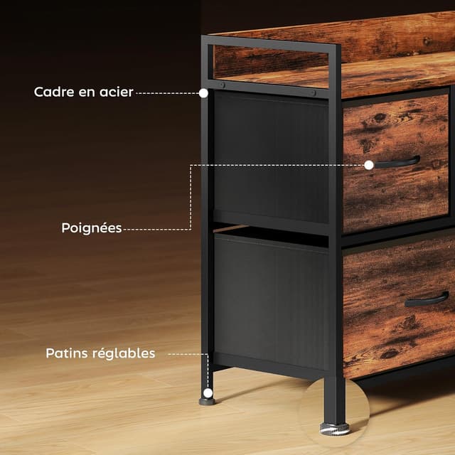 Thumbnail 6 de HOMCOM Commode 5 tiroirs en Tissu Pliables