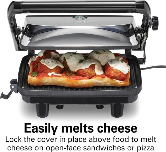 Thumbnail 4 de Hamilton Beach Panini Press & Indoor Grill 8" x 10" Chrome 🍔