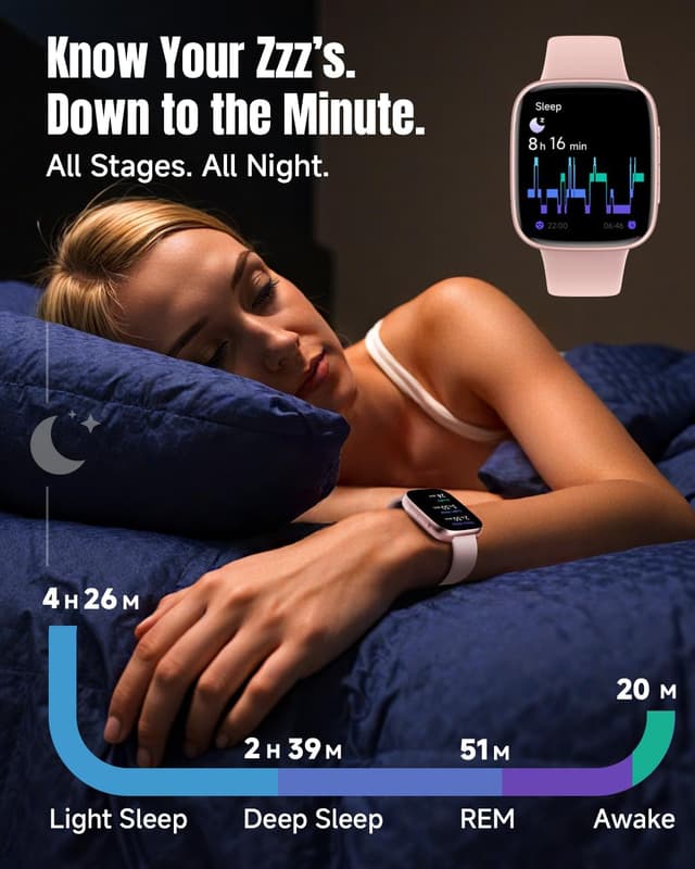 Detalle 2 de antfit Smart Watch for Women with 1.85" Ultra HD AMOLED, 10-Day Battery & 3ATM Water Resistance (Pink)