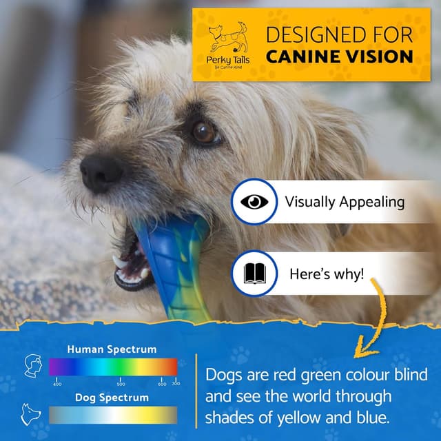 Detalle de Perky Tails Almost Indestructible Dog Toys (16.5cm) – Bacon Flavour Hard Nylon Chew Toy, 2-Pack