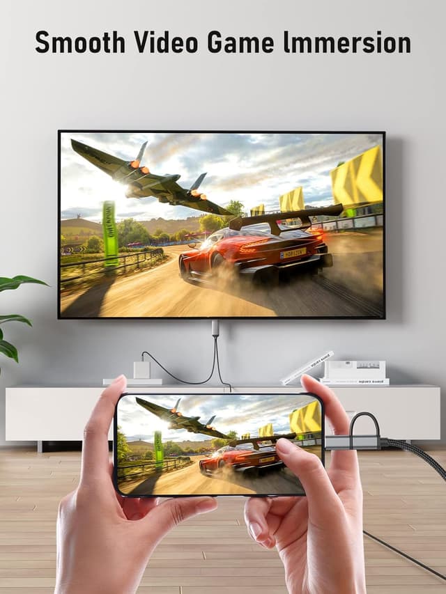 Detalle de Lemorele Câble USB‑C vers HDMI 2 en 1 (Micro USB sur câble HDMI) 1080p 60 Hz pour Android et iPad à la télévision