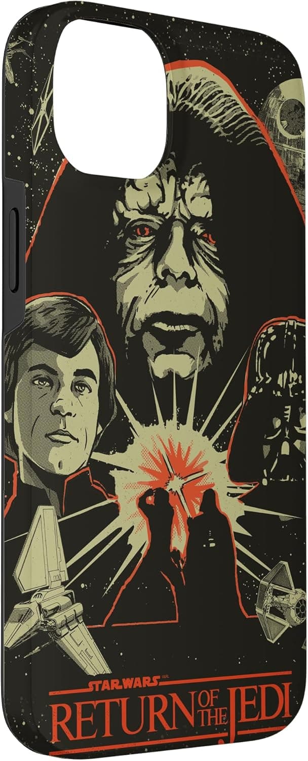 Detalle de Custodia per iPhone 14 Plus Star Wars “Il ritorno dello Jedi” (Luke Skywalker / Darth Vader) a portafoglio