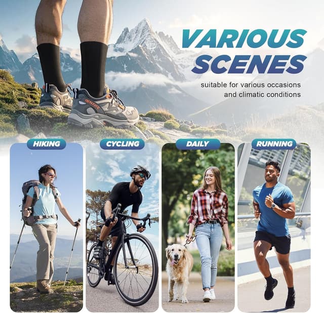 Thumbnail 6 de TANSTC Merino Wool Hiking Socks (Men & Women) – Breathable Cushioned Crew, 3 Pairs, OEKO-TEX Certified