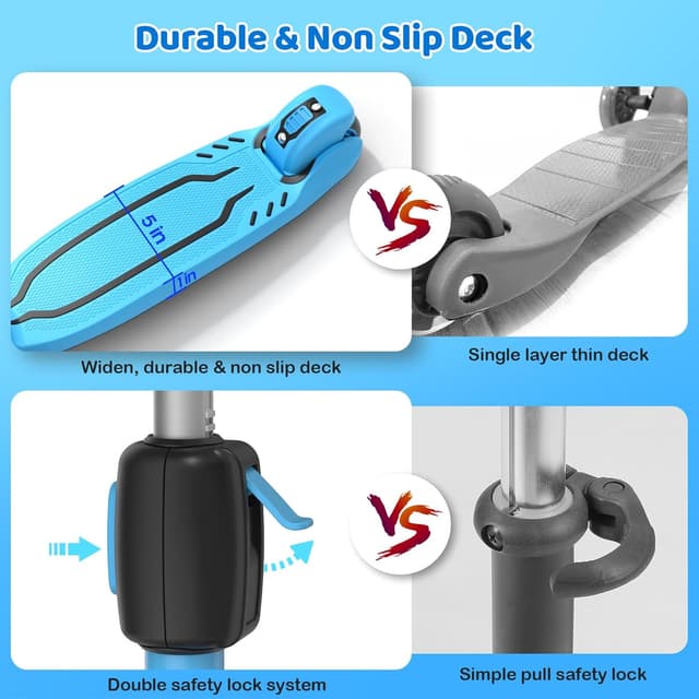Detalle 2 de TONBUX Kids Scooter Adjustable 24.5–34 in