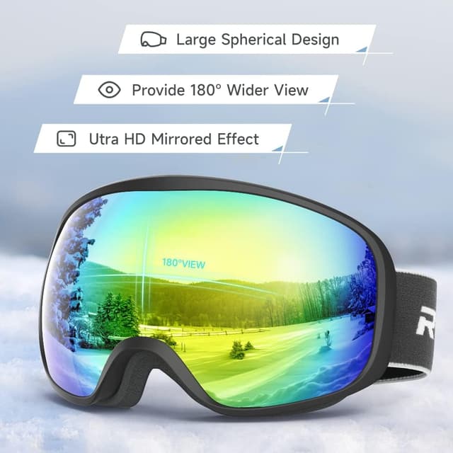 Detalle de RIOROO Skibrille für Brillenträger mit UV-Schutz