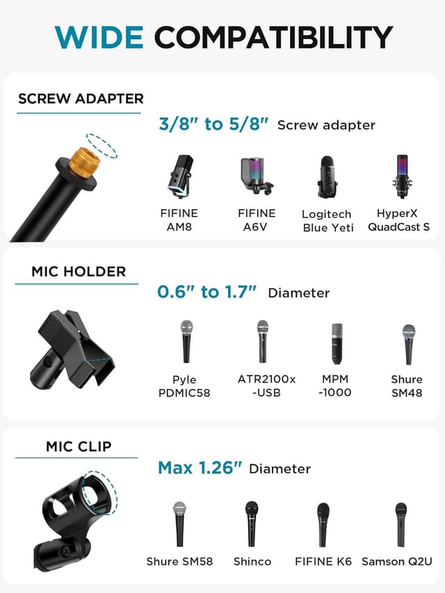 Thumbnail 4 de InnoGear Microphone Stand Adjustable 89.8in