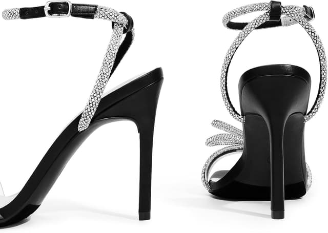 Thumbnail 5 de DREAM PAIRS Double Bowknots Crystal Sandals 3.94" 🎀