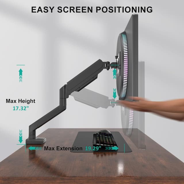 Thumbnail 5 de WALI GSMP001N Monitor Arm for 17–34" Screens