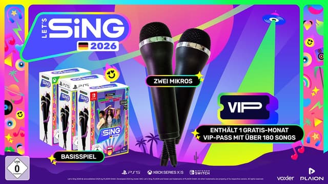 Detalle 2 de Let's Sing 2026 German Version + 2 Mics Switch