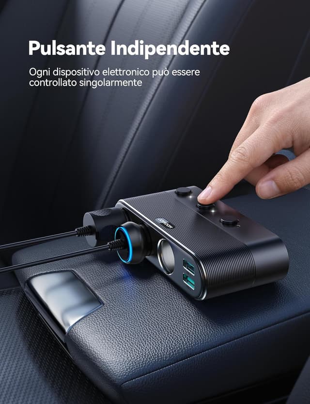 Thumbnail 6 de JOYROOM 179W sdoppiatore accendisigari auto 7 in 1 con USB-C PD 30W e indicatore LED