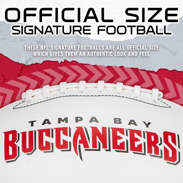 Detalle 2 de Franklin Sports NFL Autograph Football (Official Size) - Tampa Bay Buccaneers Souvenir for Signatures