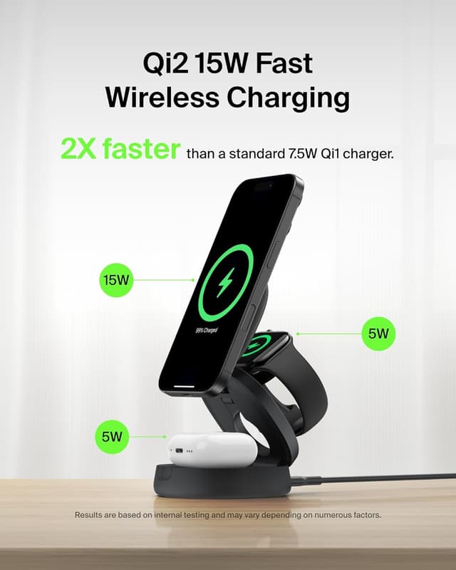 Detalle de Belkin 3‑in‑1 MagSafe Charger 15W