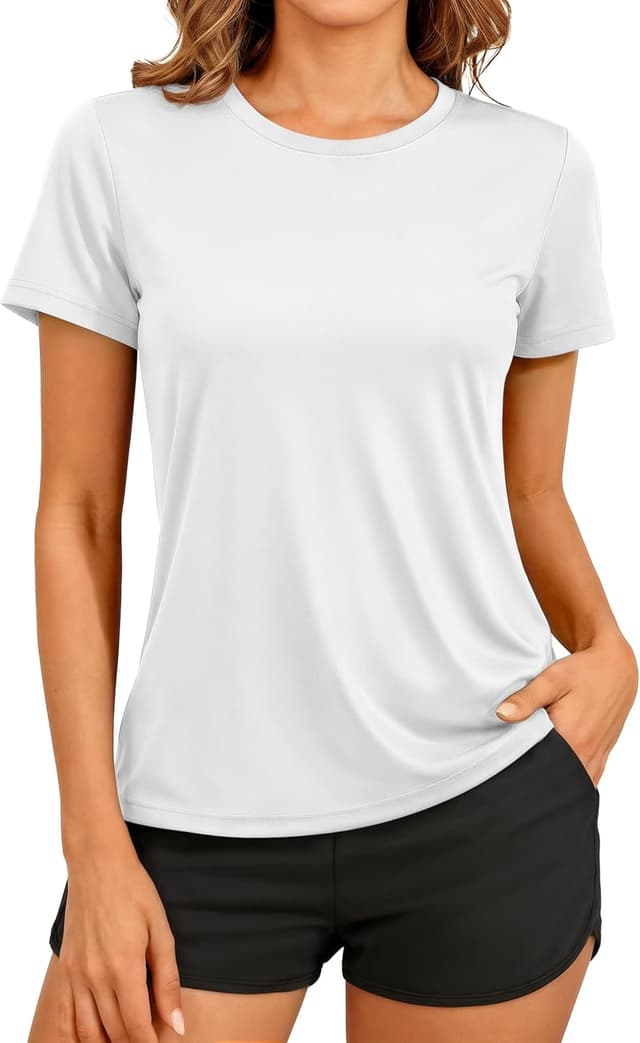 Detalle de TACVASEN Women’s Short Sleeve Workout Shirts with UPF 50+ Sun Protection