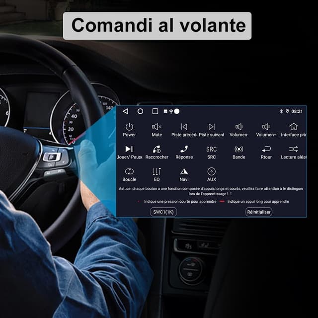 Detalle 2 de Hexinex autoradio 2 DIN Android 7" 4G con CarPlay/Android Auto, 4+64GB e GPS per VW Golf 5/6, Polo, Passat e altri