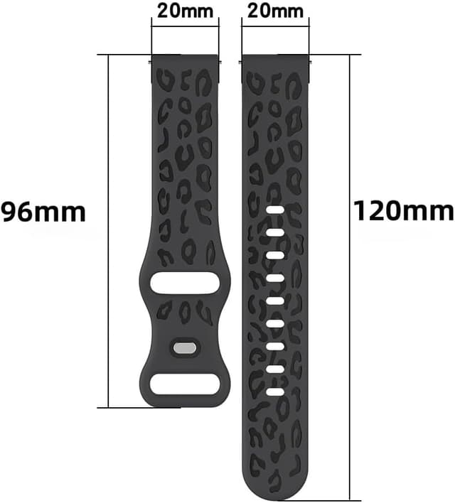 Detalle 2 de 20mm Leopard silicone replacement band for Garmin Approach S50/S44/S42/S40/S12/J1 & Forerunner (not for 570 47mm)