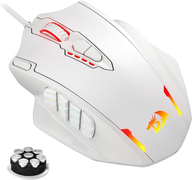 Detalle 2 de Redragon M913 Impact Elite – Mouse da gioco wireless 16.000 DPI con 20 tasti programmabili e doppia modalità 2,4 GHz/USB-C