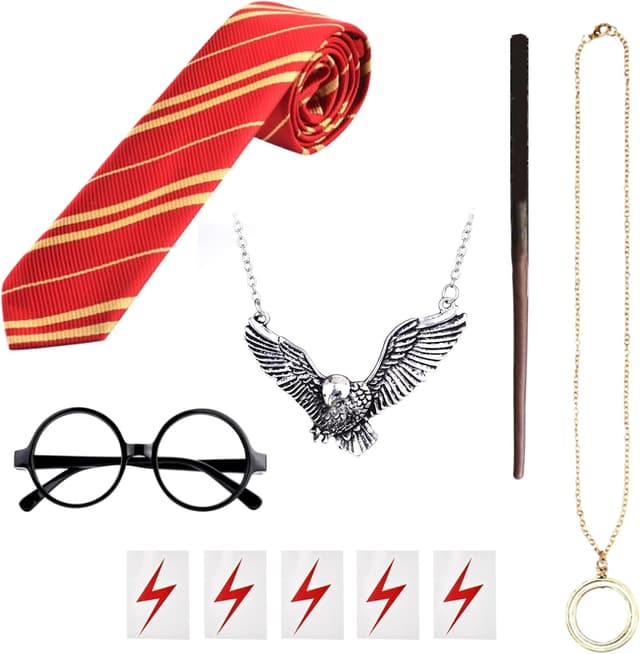 Imagen de Juego 10 accesorios disfraz de mago varita y corbata en OfertitasTOP