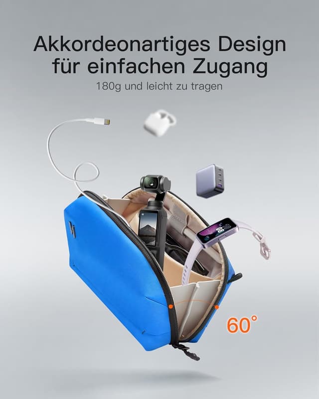 Detalle 1 de Inateck Portabler Kabeltasche 2 l für Reisen